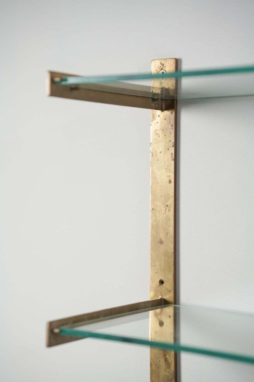 Rare Glass And Brass Wall Shelf System, Ahti Taskinen, 1960/1970s photo 1906.0