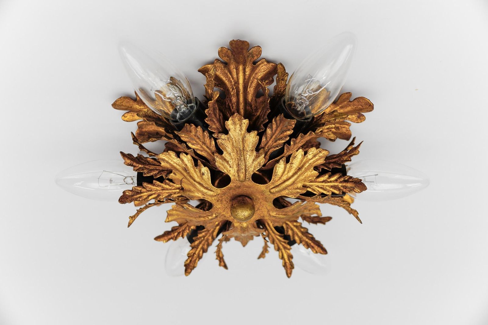 Florentine Ceiling Lamp By Banci Firenze In Gold, 1960s Italy photo furniture