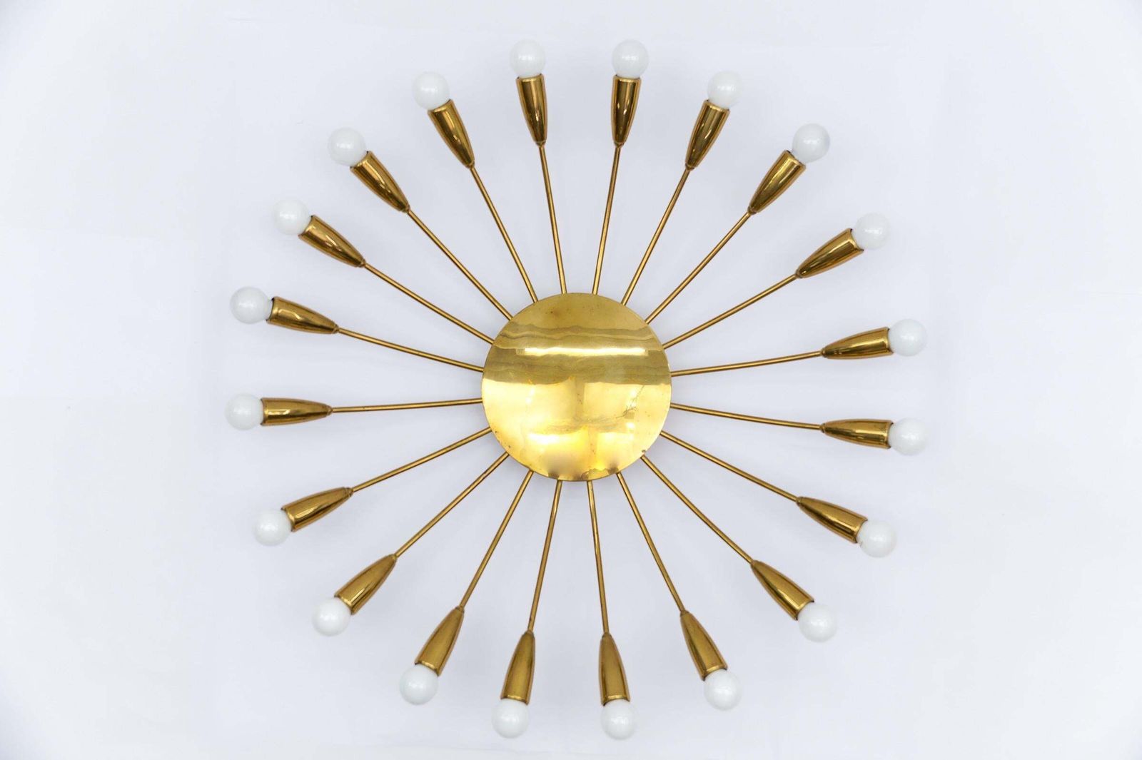 Large Mid Century Modern 20 Arm Brass Sputnik Lamp, Germany, 1950s photo furniture