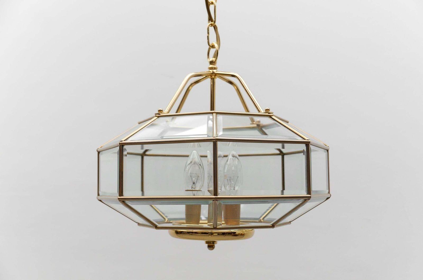 Lovely Elegant Cut Glass Pendant Lamp, Italy 1960s photo furniture