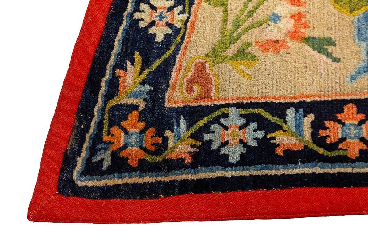 Tibetan Saddle Rug With Floral And Cloud Motifs photo 2946.0
