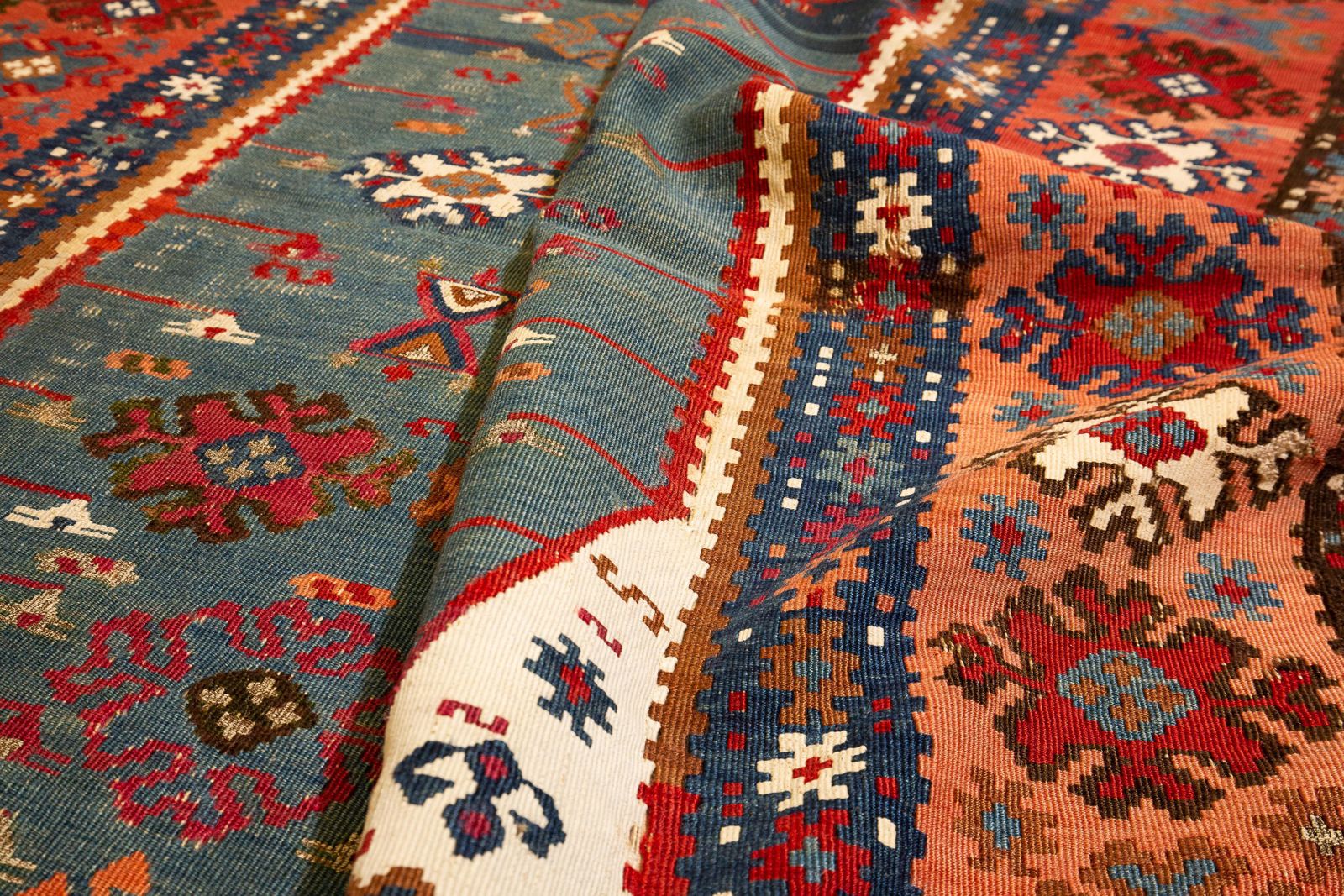 Antique Turkish Erzurum Kilim Sage Green photo vintage