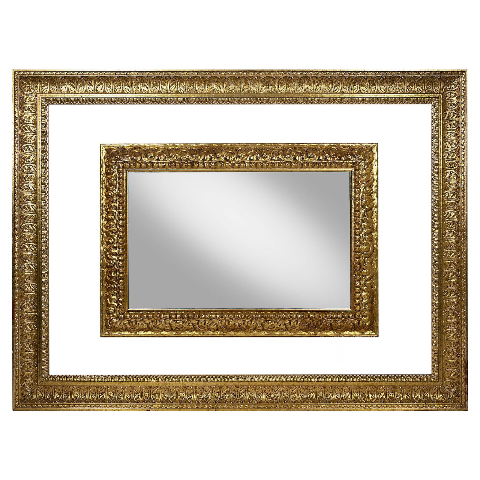Pair Of Large Italian Hand Carved Gilt Wood Wall Mirrors photo Home Decor