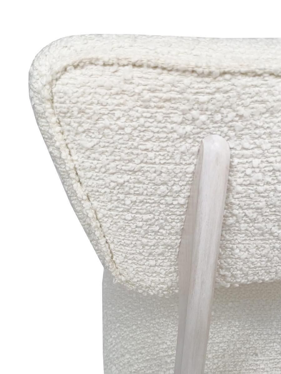 Mid Century Butterfly Chair, White Boucle Fabric, Oak White Wood, Europe, 1960s photo buy