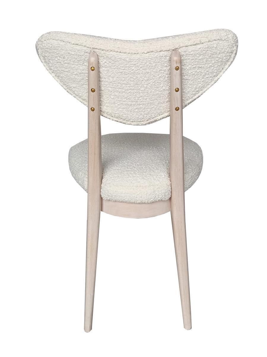 Mid Century Heart Chair White Boucle Fabric, Europe, 1960s photo 699.0