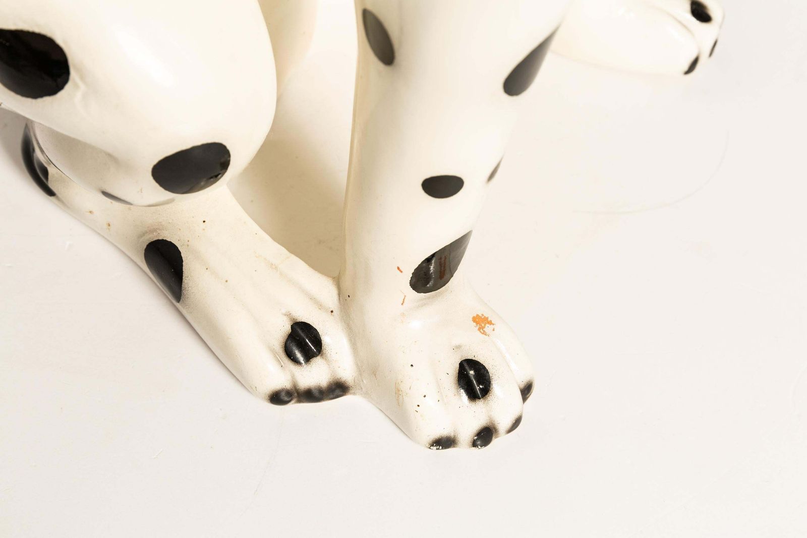 Mid Century White Big Dalmatian Dog Terracota Sculpture, Italy, 1960s photo buy
