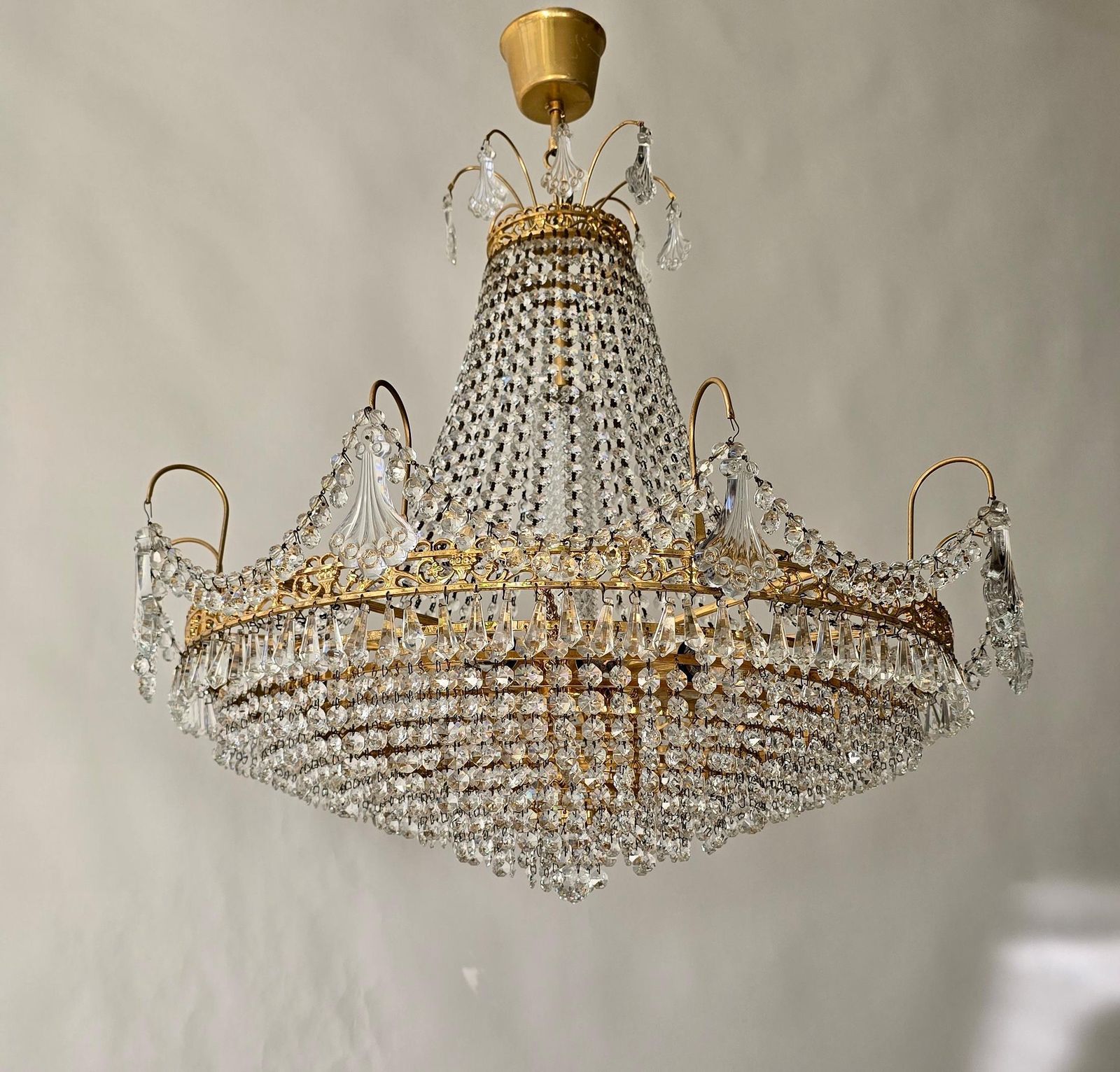 Magnificent Antique Empire Style Crystal Chandelier, France, Circa 1900–1920 photo furniture