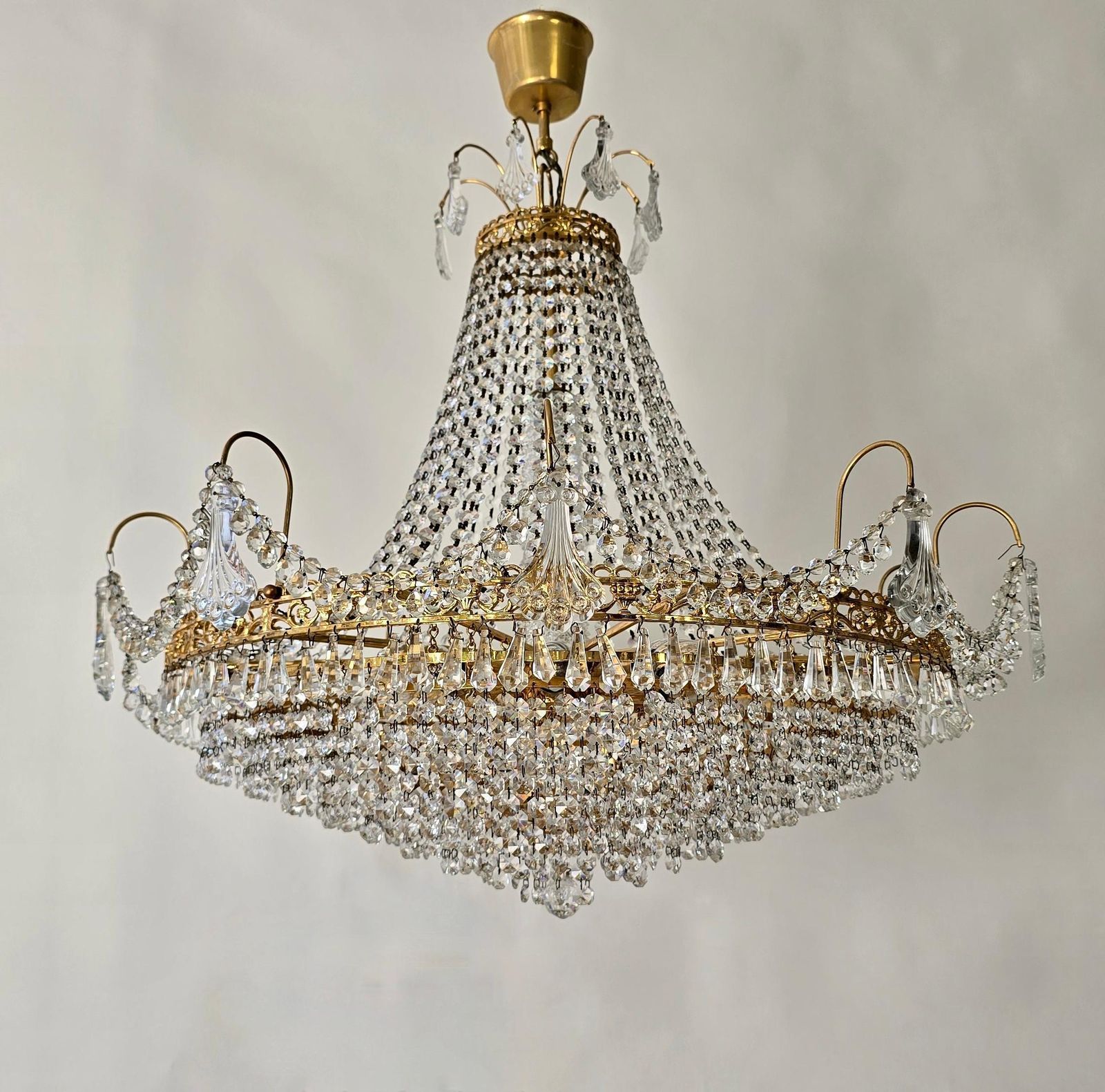 Magnificent Antique Empire Style Crystal Chandelier, France, Circa 1900–1920 photo Lighting