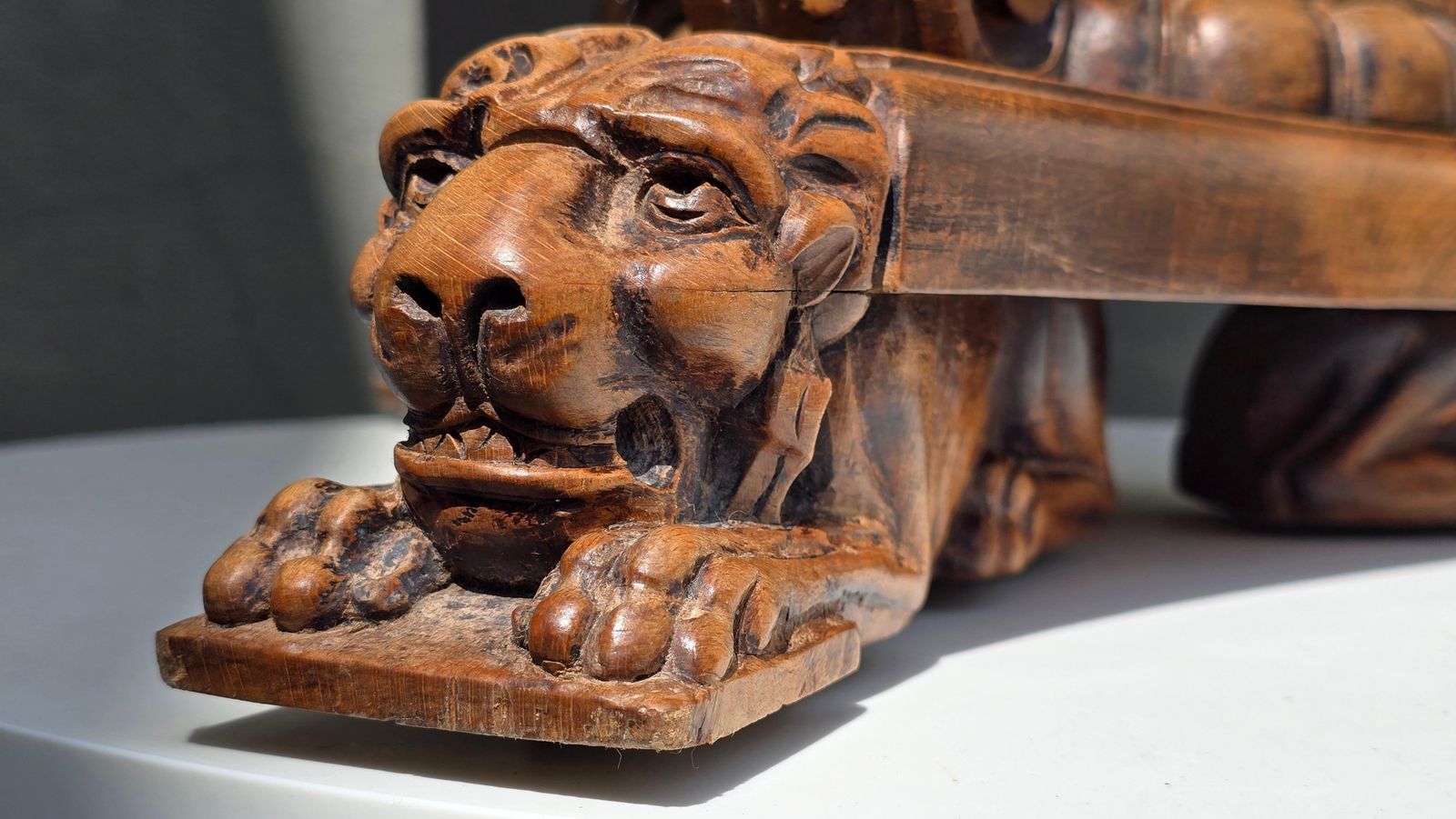 Home Decor 19th Century Italian Table With Carved Female Sphinxes And Lions photo
