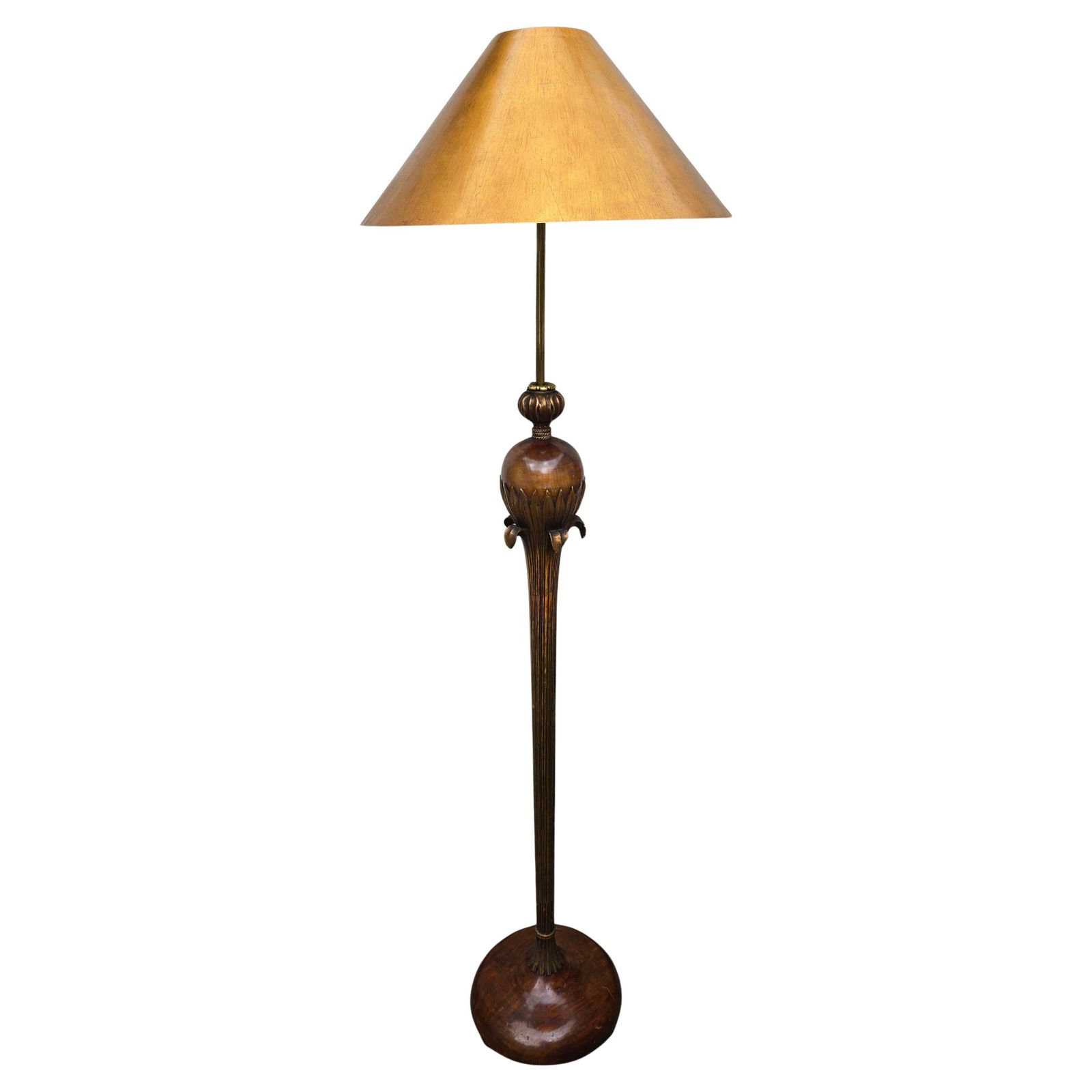 Gilded Wood Floor Lamp By Alfred Chambon, 1930s photo furniture