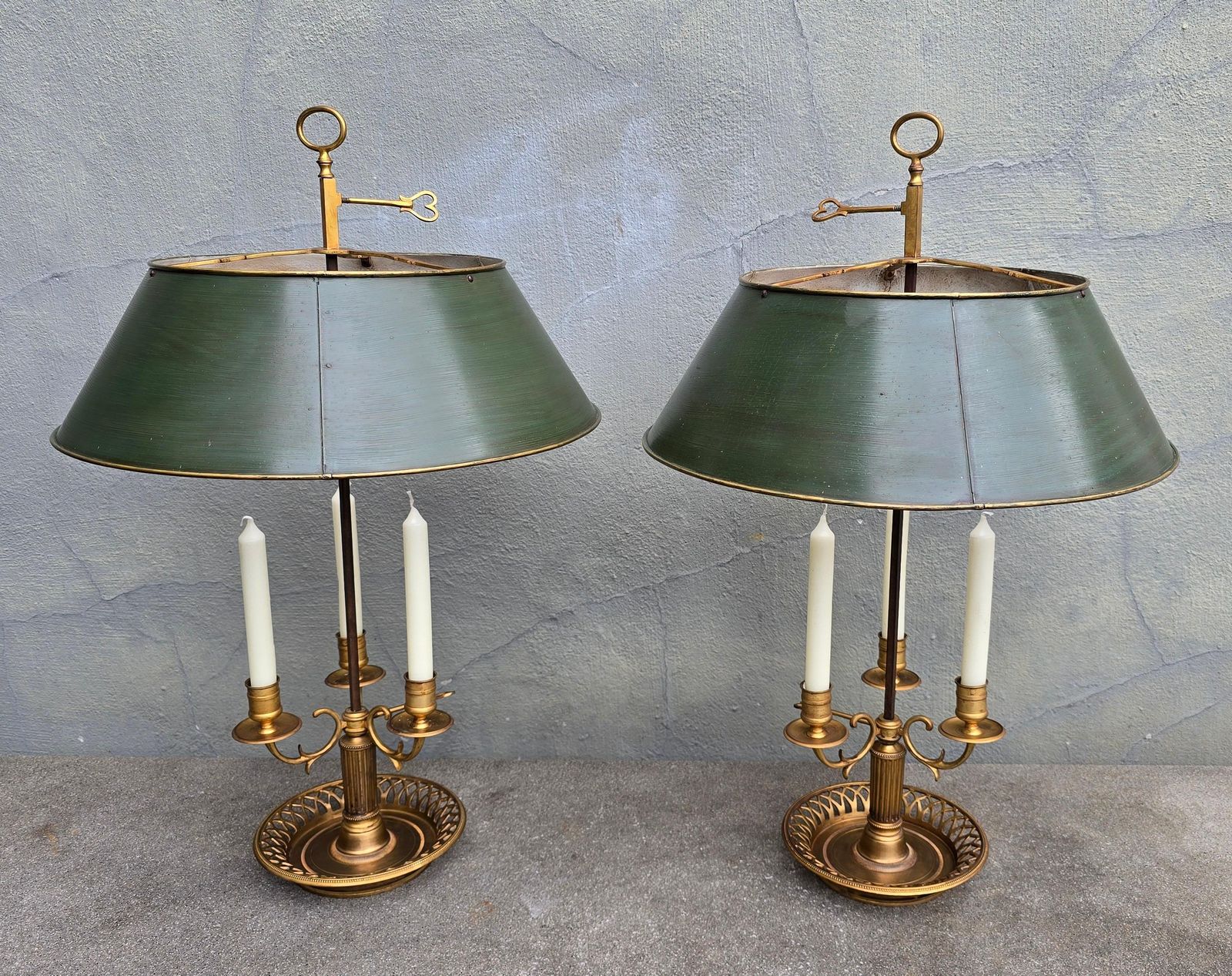 Pair Of 19th Century French Gilt Bronze Bouillotte Candelabras photo Home Decor