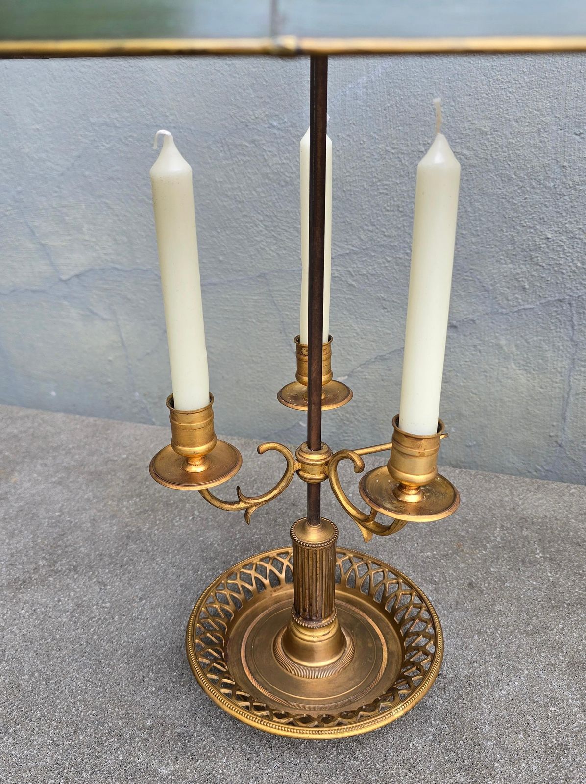 Pair Of 19th Century French Gilt Bronze Bouillotte Candelabras photo vintage