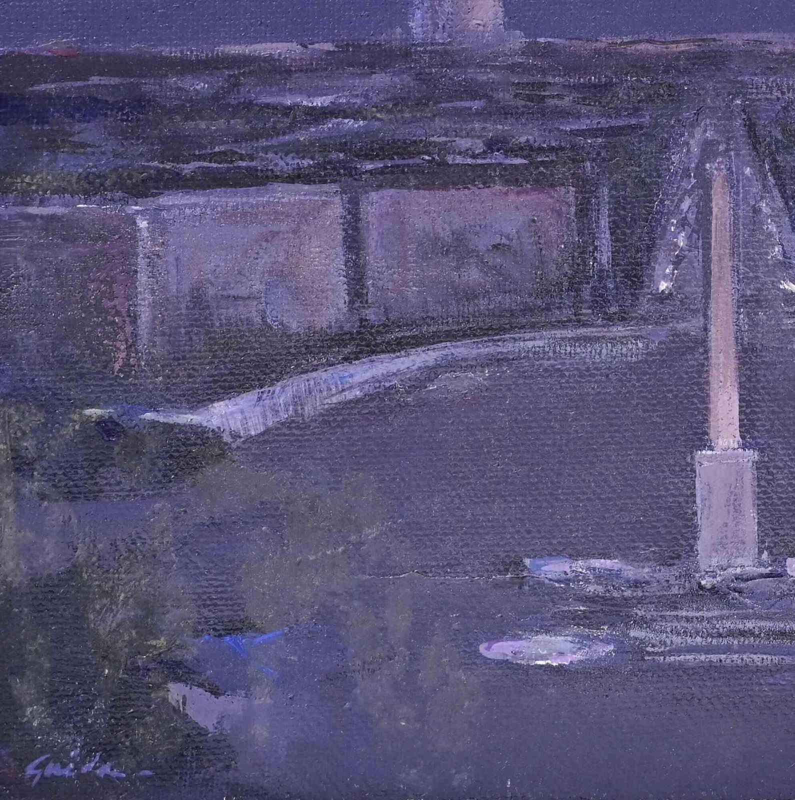 Gino Guidaview Of Piazza Del Popolo (Rome)   Paint By Gino Guida   1980s1980s photo for sale