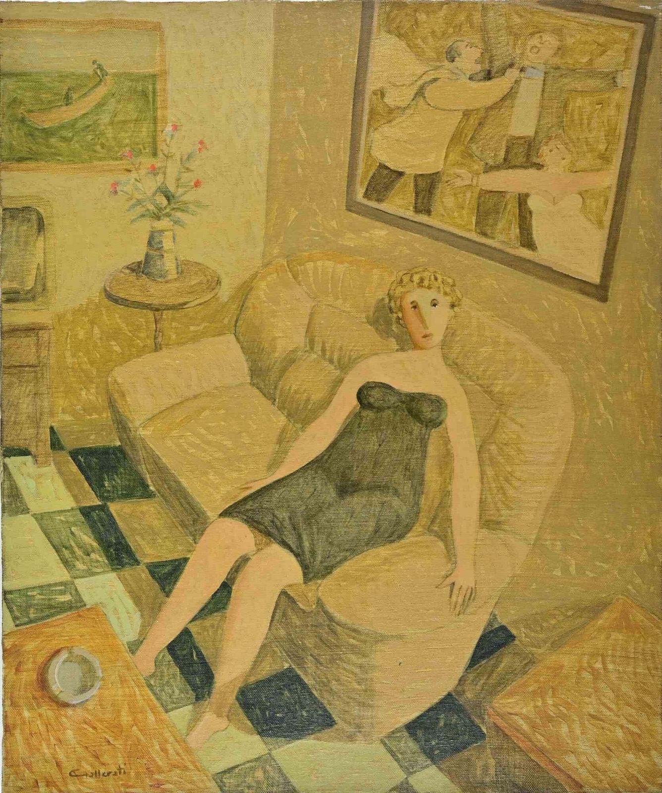 Alberto Galleratiun Quadro Ed Un Quadraccio   Paint By Alberto Gallerati   1970s1970s