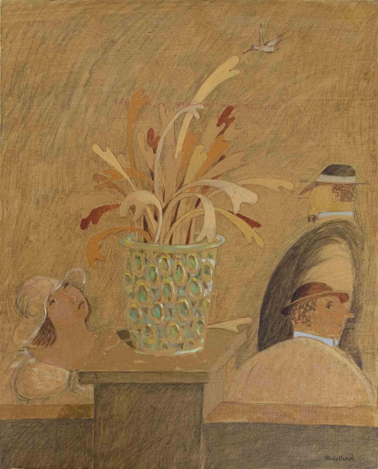 Alberto Galleratia Very Rare Specimen Of Lopopulus   Paint By Alberto Gallerati   1970s1970s