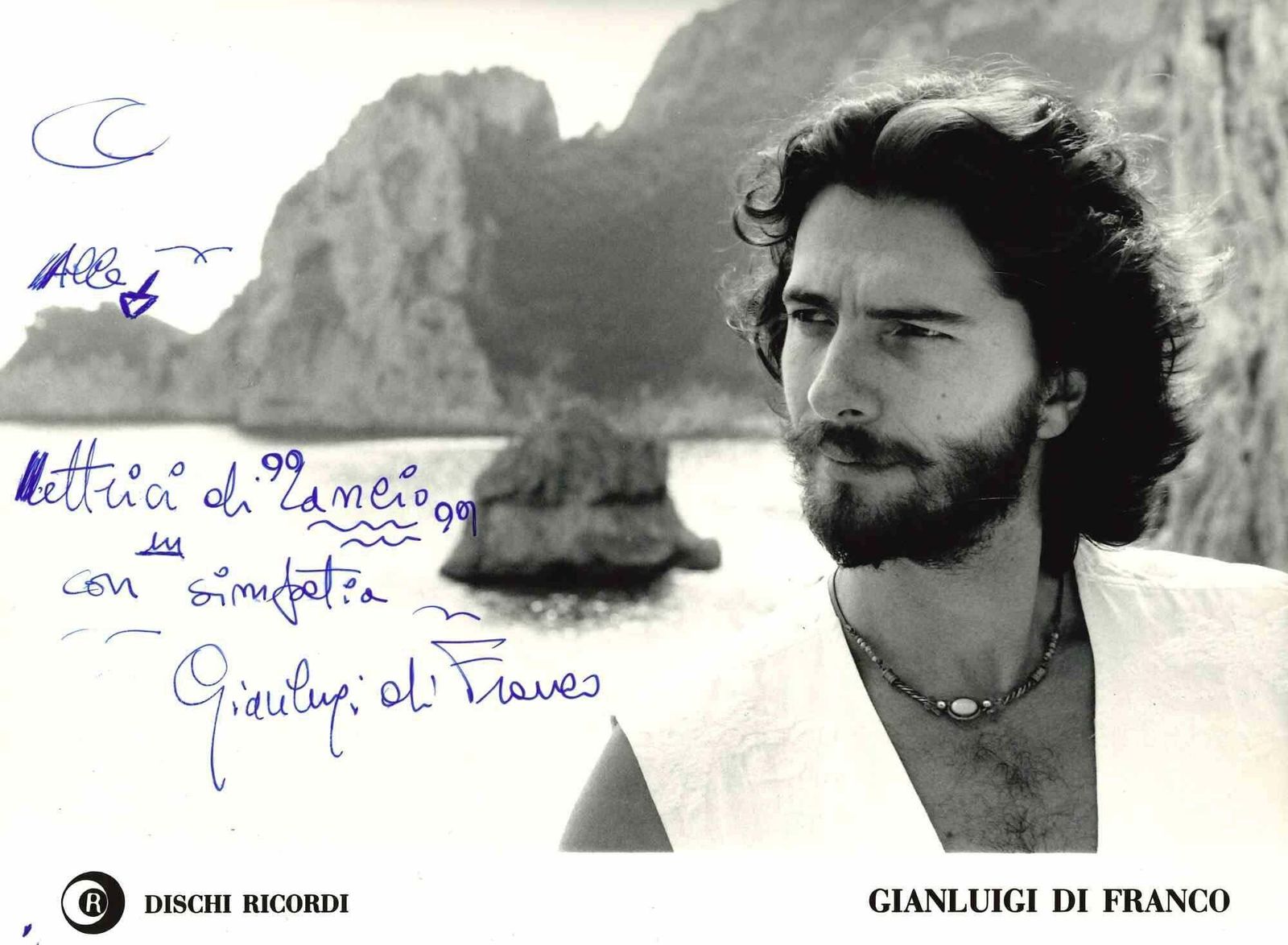 Unknownautographed Portrait Of Gianluigi Di Franco   Vintage Photo   1980s1980s
