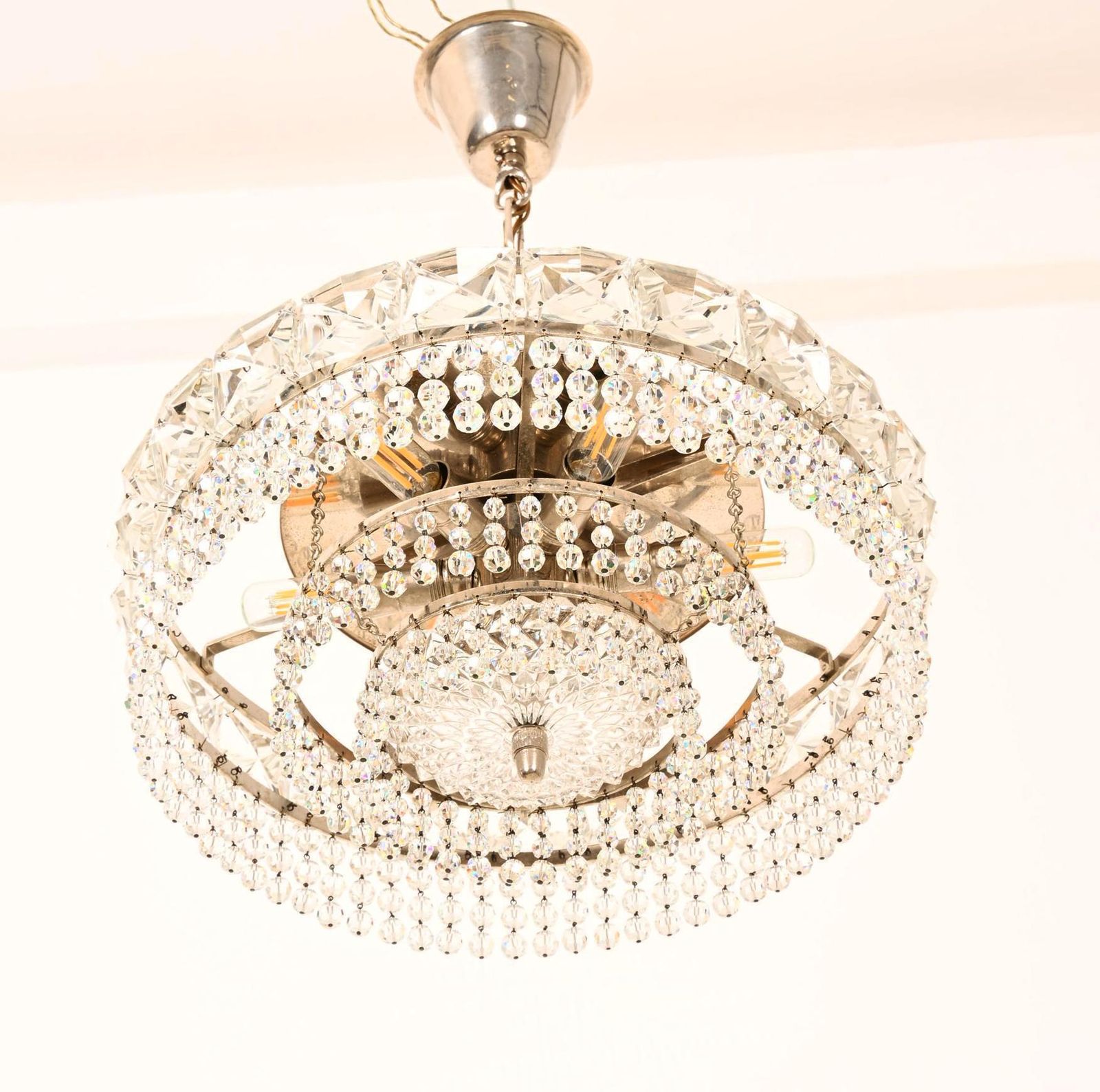 Nickel Plated Cut Crystal Chandelier photo Lighting