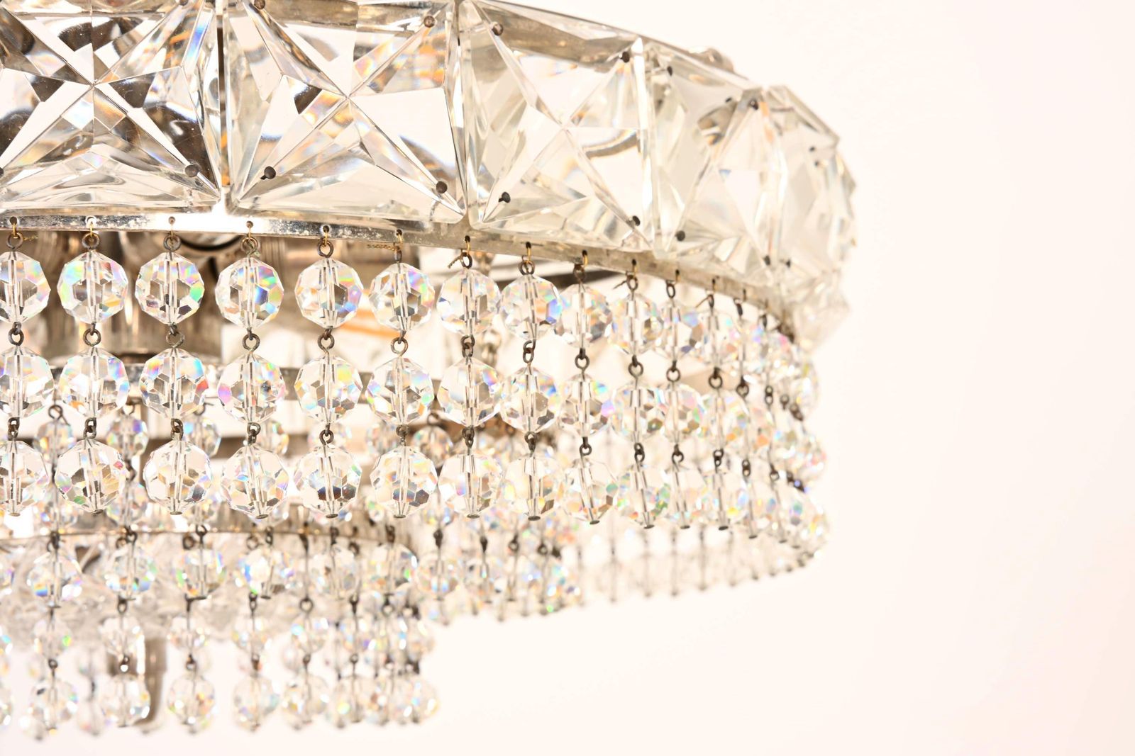 Nickel Plated Cut Crystal Chandelier photo vinterior