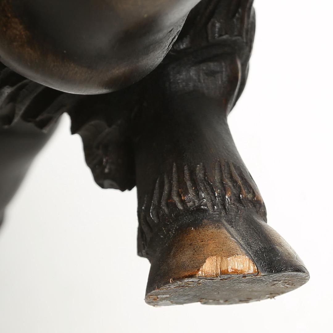 Art Deco Rare Wooden Ox Sculpture From 1932 photo vinterior