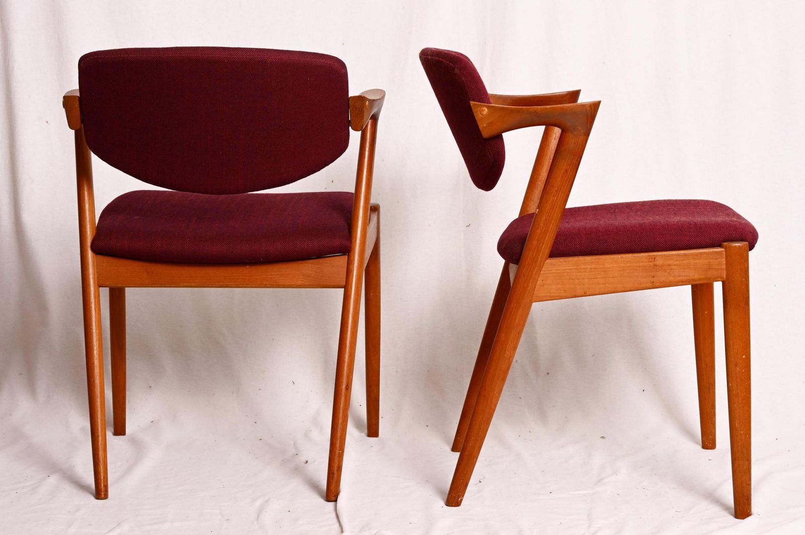 photo for sale A Pair Of Teak Dining Chairs By Kai Kristiansen Model 42
