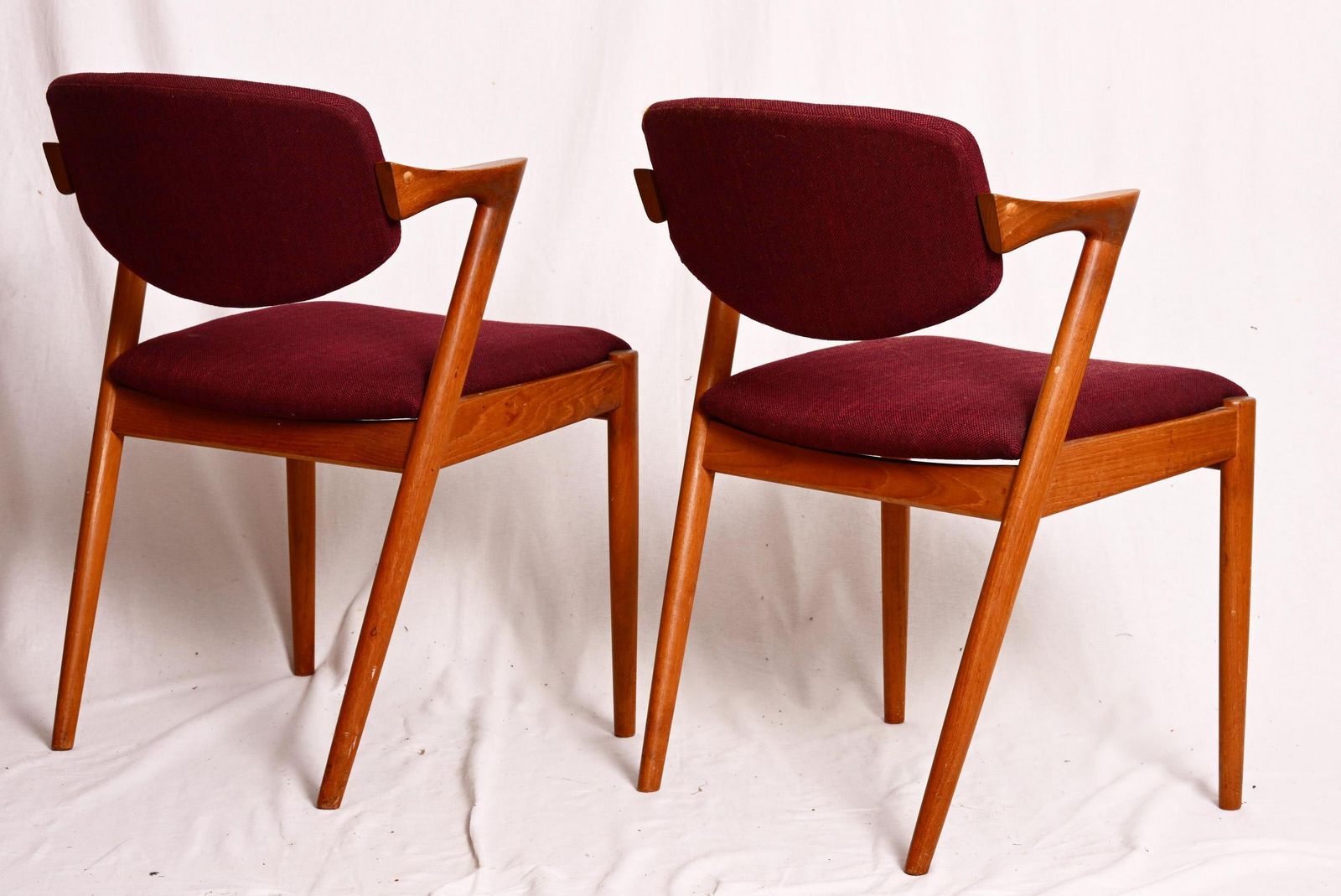 Furniture A Pair Of Teak Dining Chairs By Kai Kristiansen Model 42 photo