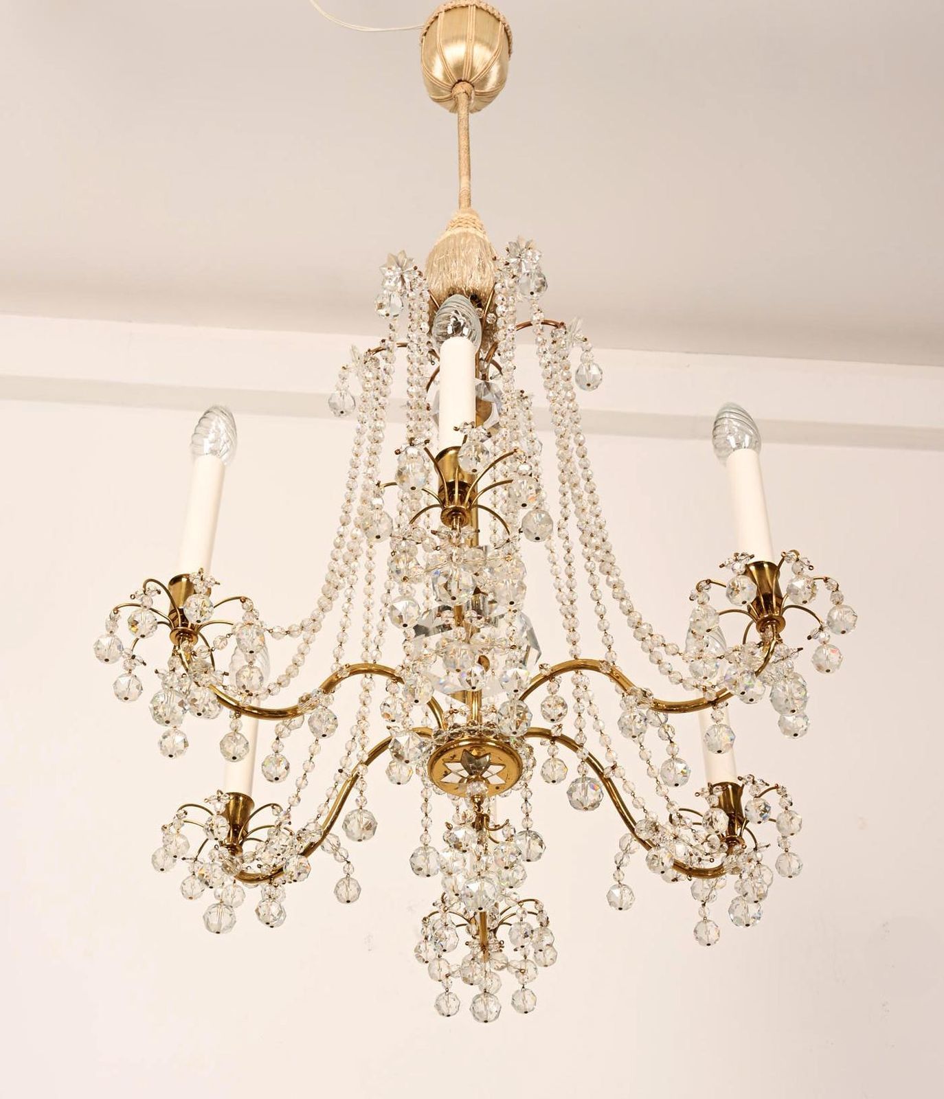 Brass Cat Crystal Chandelier By J.L Lobmeyr photo 2634.0