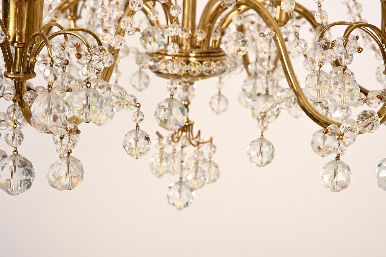 photo furniture Brass Cat Crystal Chandelier By J.L Lobmeyr