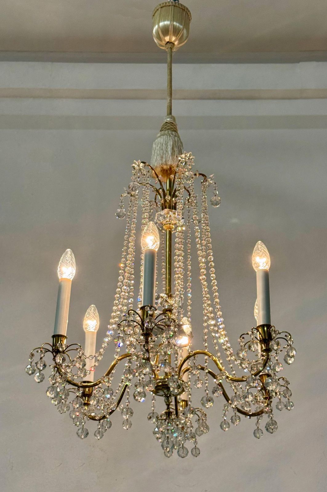 photo buy Brass Cat Crystal Chandelier By J.L Lobmeyr