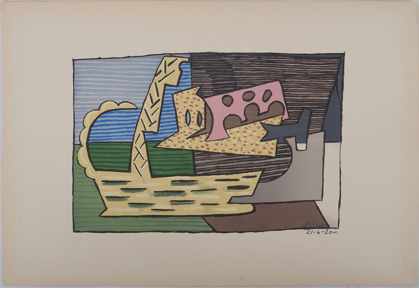 (After) Pablo Picassocubist Still Life   Lithograph And Stencil, Signed1946