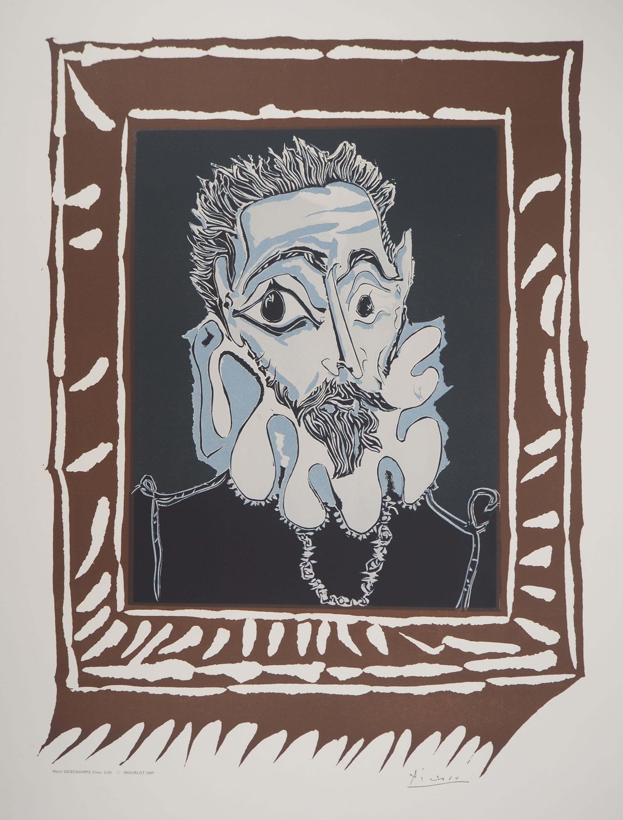 Pablo Picassoportrait Of A Man Inspired By El Greco   Lithograph (Mourlot)1973 photo for sale