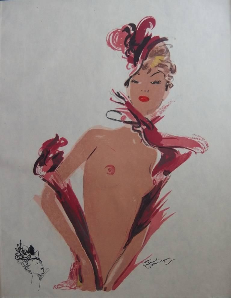 Jean Gabriel Domerguegirl In Red   Original Lithograph   Mourlot, 19561956