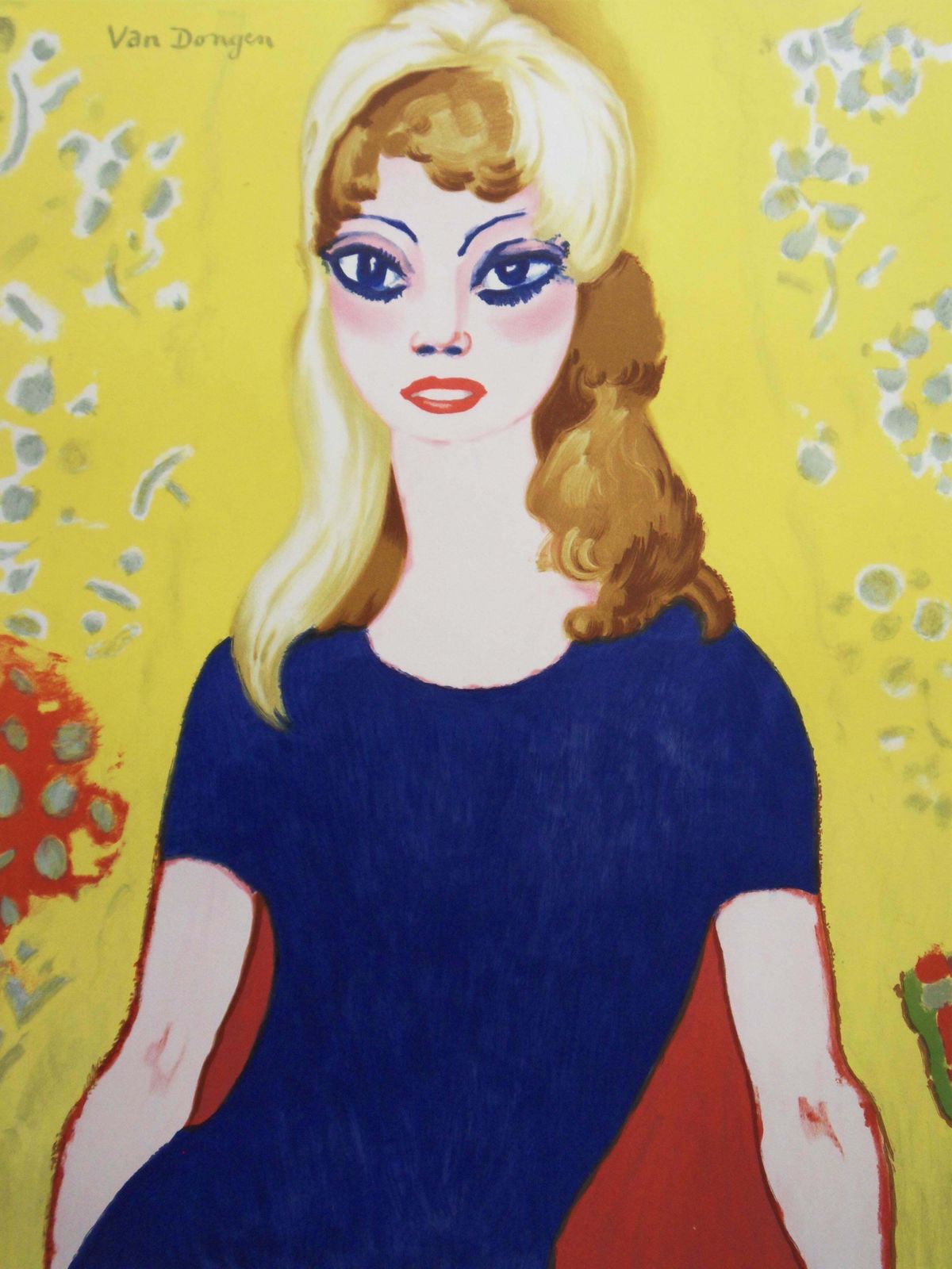 Kees Van Dongenbrigitte Bardot : Blond Woman With Tall Eyes   Original Lithograph, Mourlot 19641964 photo for sale