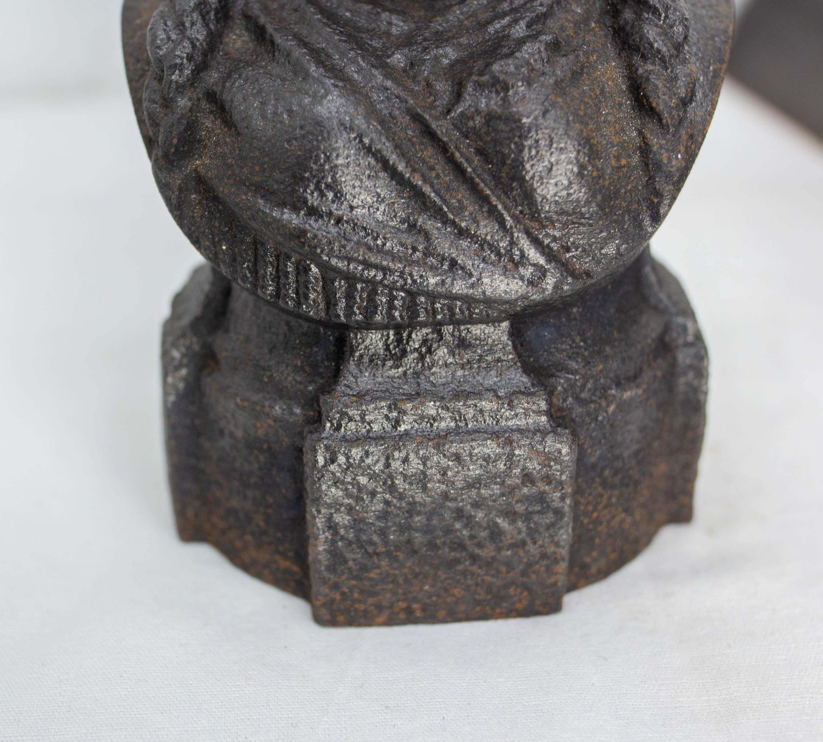 Pair Of Napoléon III Wrought Iron Andirons Bust Woman Braids France, Circa 1890 photo vinterior