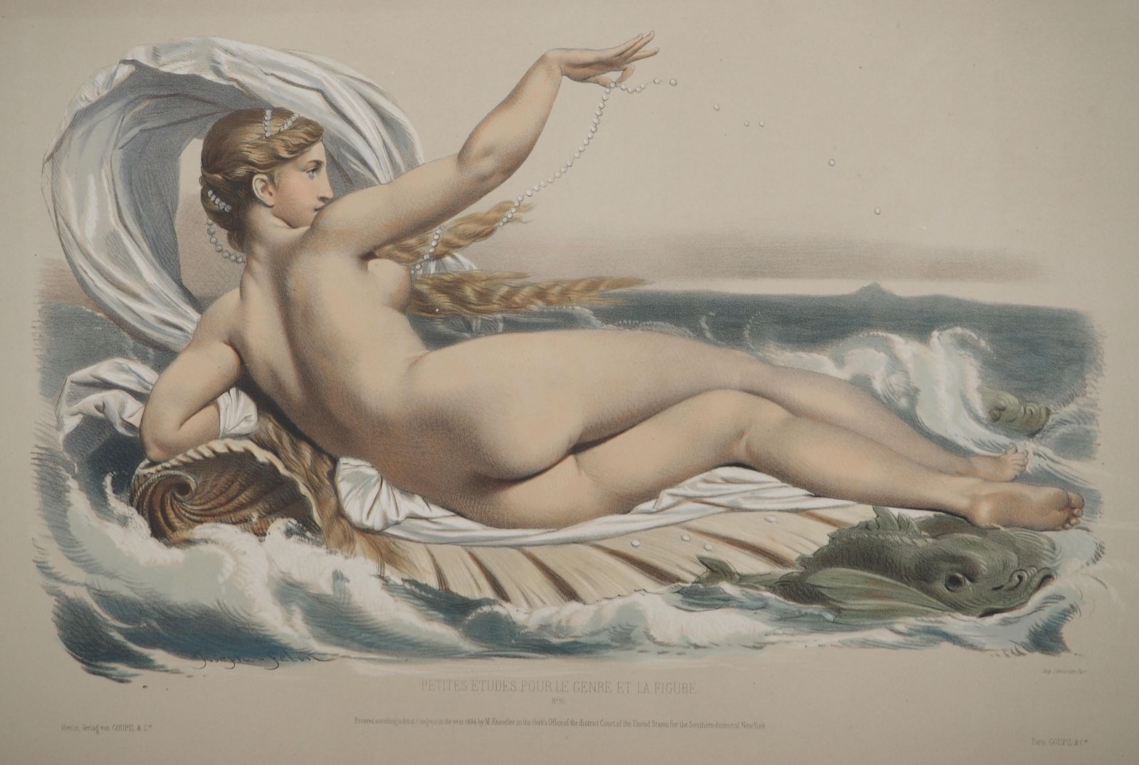 Joseph Felonthe Birth Of Venus   Original Lithograph And Watercolor photo for sale