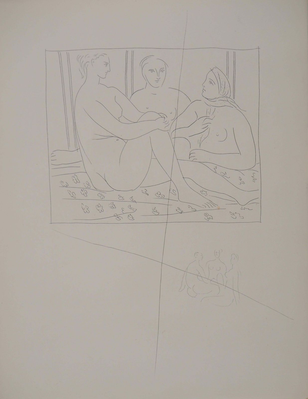 Pablo Picassométarmorphoses D'ovide, Three Naked Women   Original Etching (Baer #149)1936