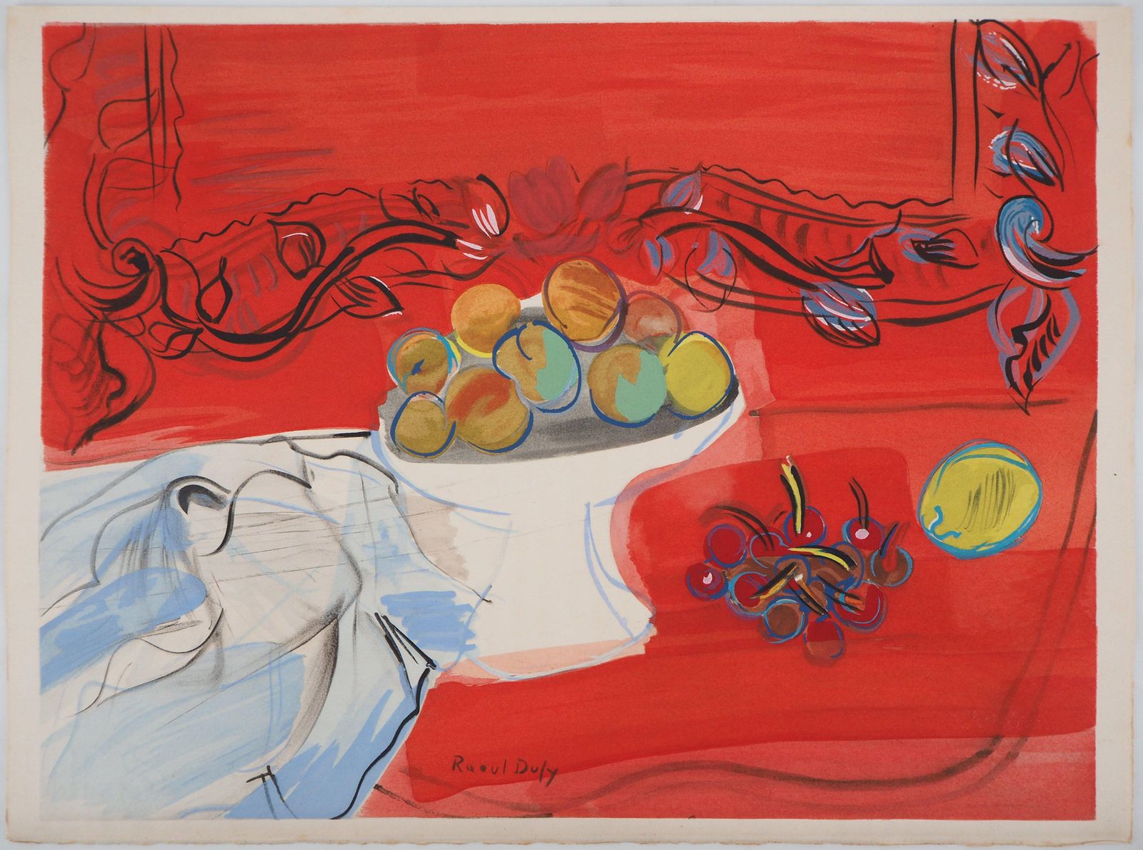 Raoul Dufystill Life With Fruits   Original Lithograph1953 photo for sale