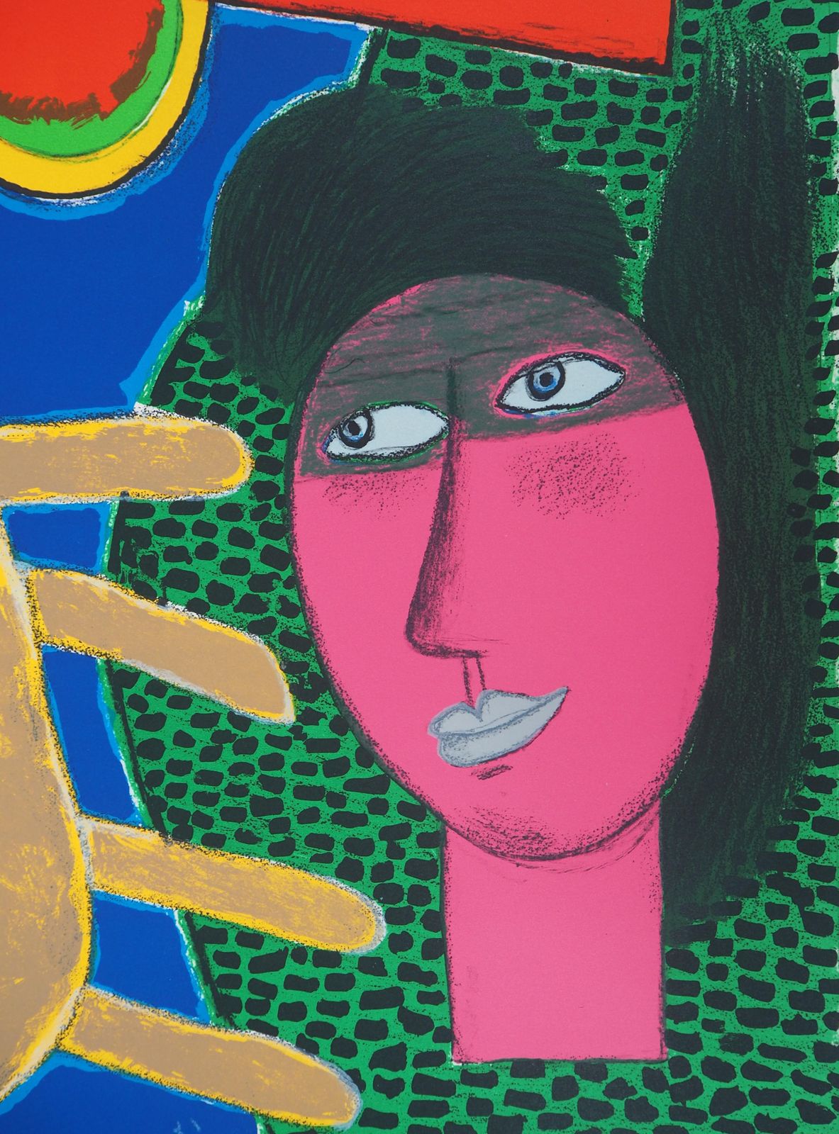 Corneillecat, Bird And Pink Woman   Original Handsigned Lithograph1994 photo Art