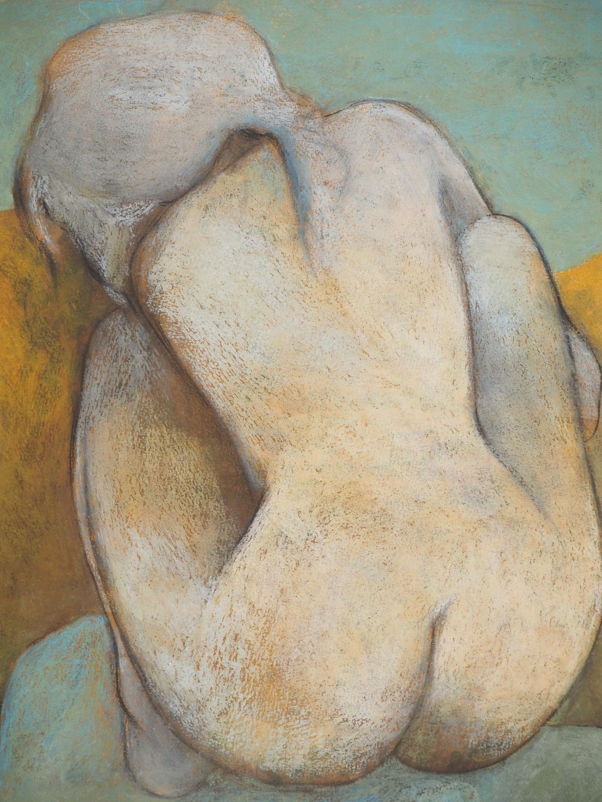 Claude Gaveaunude Woman From The Back   Original Handsigned Pastel Drawing photo Art