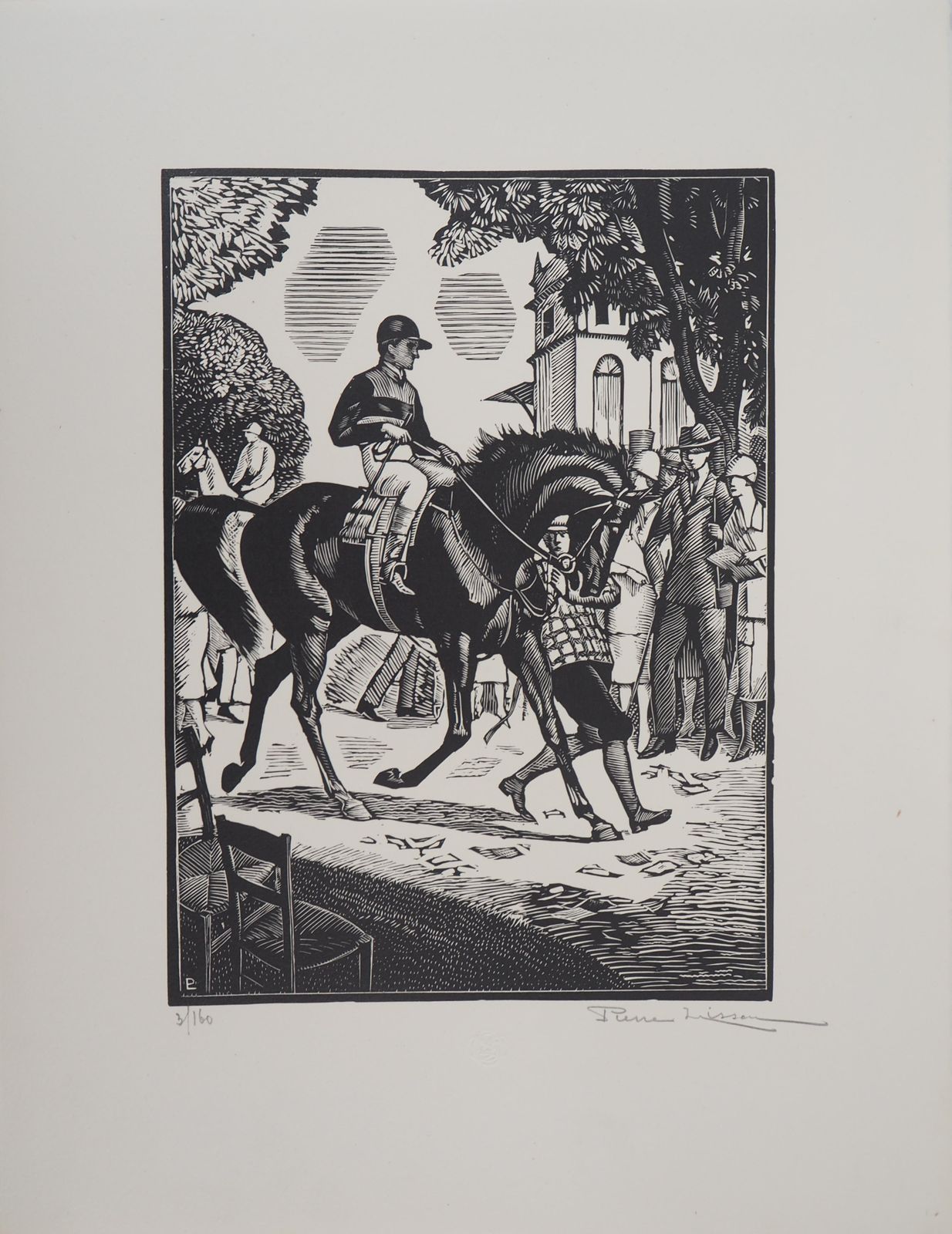 Pierre Lissacjockey Before The Horse Race   Original Wooodcut, Handsigned & Numbered /1601926 photo for sale