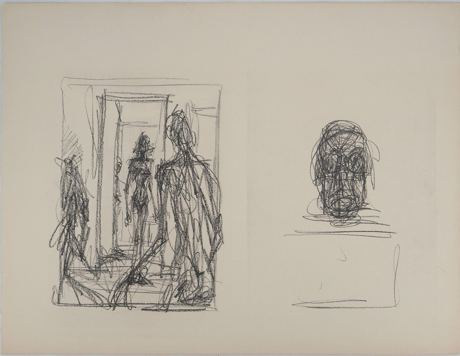 Alberto Giacomettiannette Standing In The Studio   Original Lithograph On Arches Vellum photo furniture