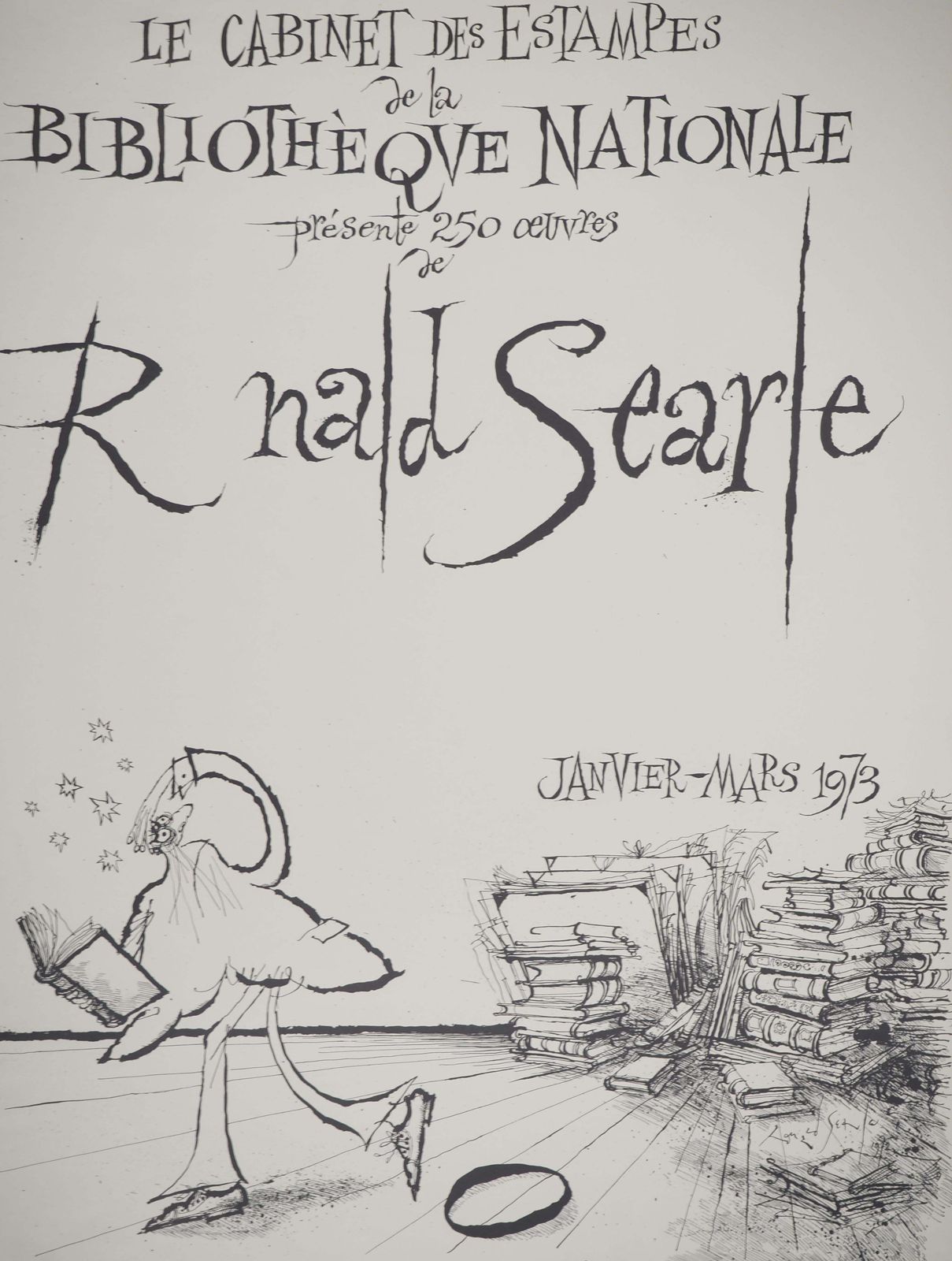 Ronald Searlethe Book Lover   Original Lithograph, Signed1973 photo for sale