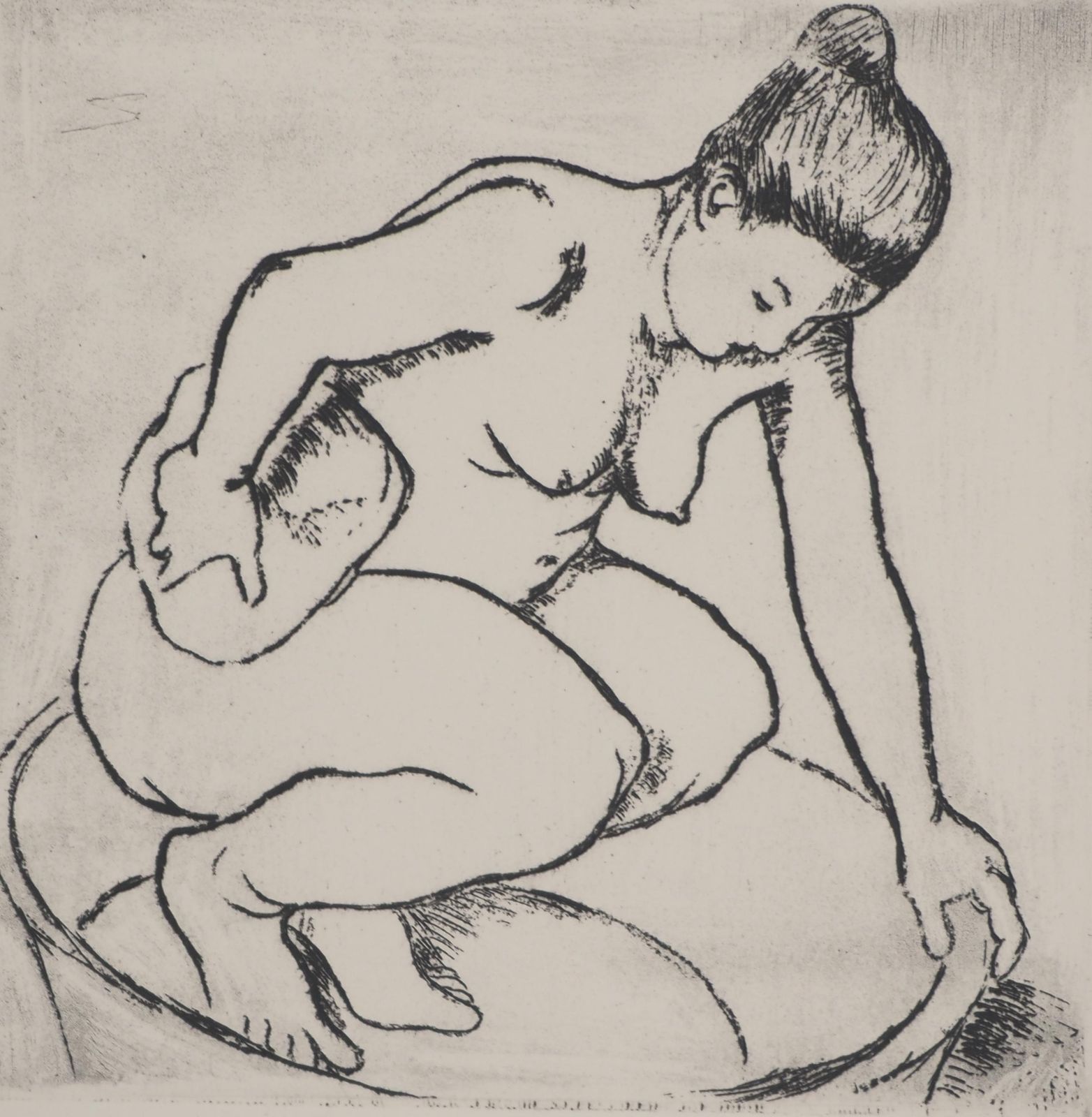 Suzanne Valadonnaked Woman In The Bath    Original Etching Signed (Petrides #E2)1932 photo 1062.0