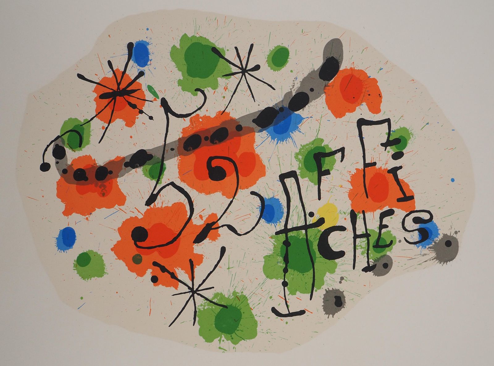 Joan Miróred Composition, Preface To 52 Affiches   Original Lithograph (Cramer #84)1963