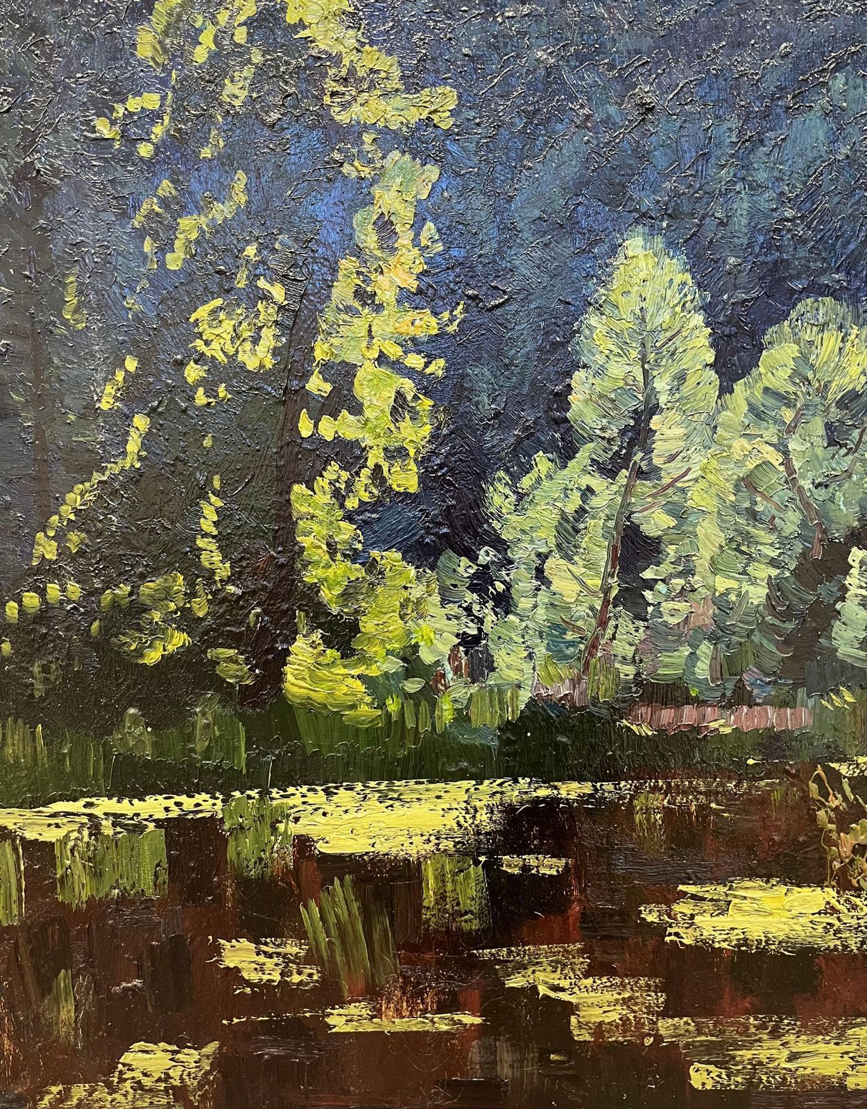 Dmitrij Kosmin"Notte Nel Bosco" Olio Cm. 88 X 88 19841984 photo Art