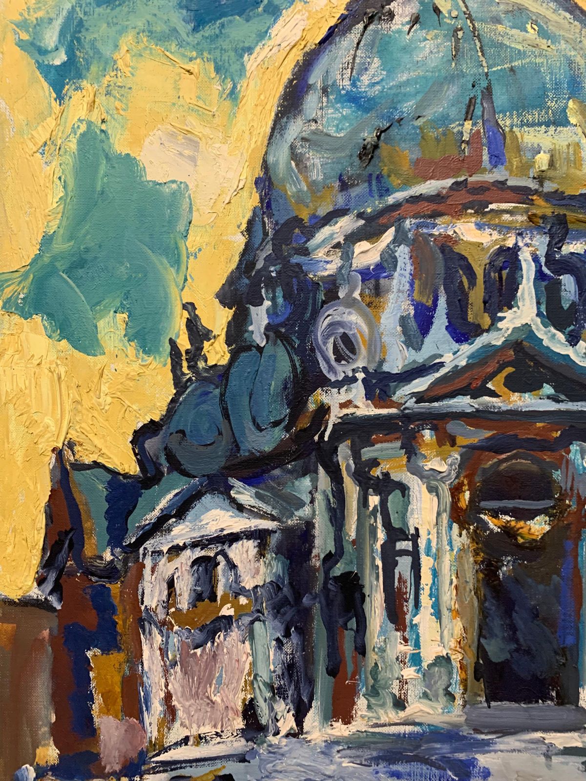 Edgardo Corbelli"Venice"  Church Of Santa Maria Della Salute  1964 Oil  Cm. 73 X 921964 photo Art