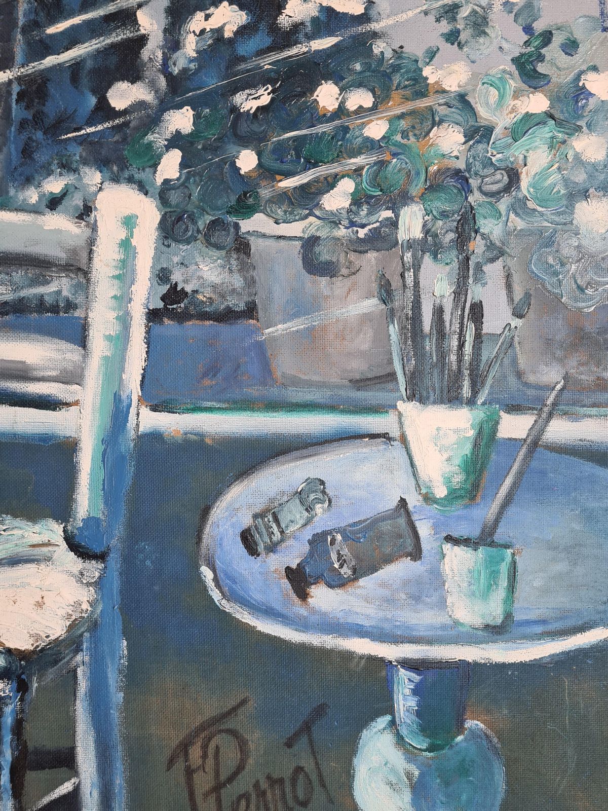 Mid Century Modern, The Artists Atelier, Symphony In Blue By Maurice Ferdinand Perrot From The 1960s photo 1560.0