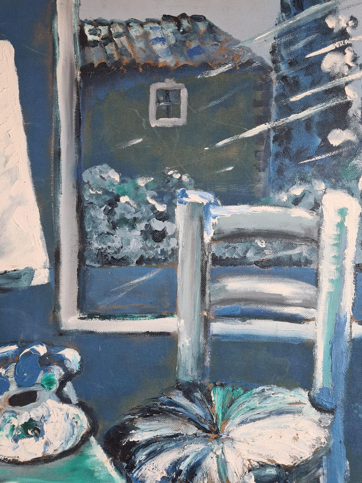 Mid Century Modern, The Artists Atelier, Symphony In Blue By Maurice Ferdinand Perrot From The 1960s photo buy
