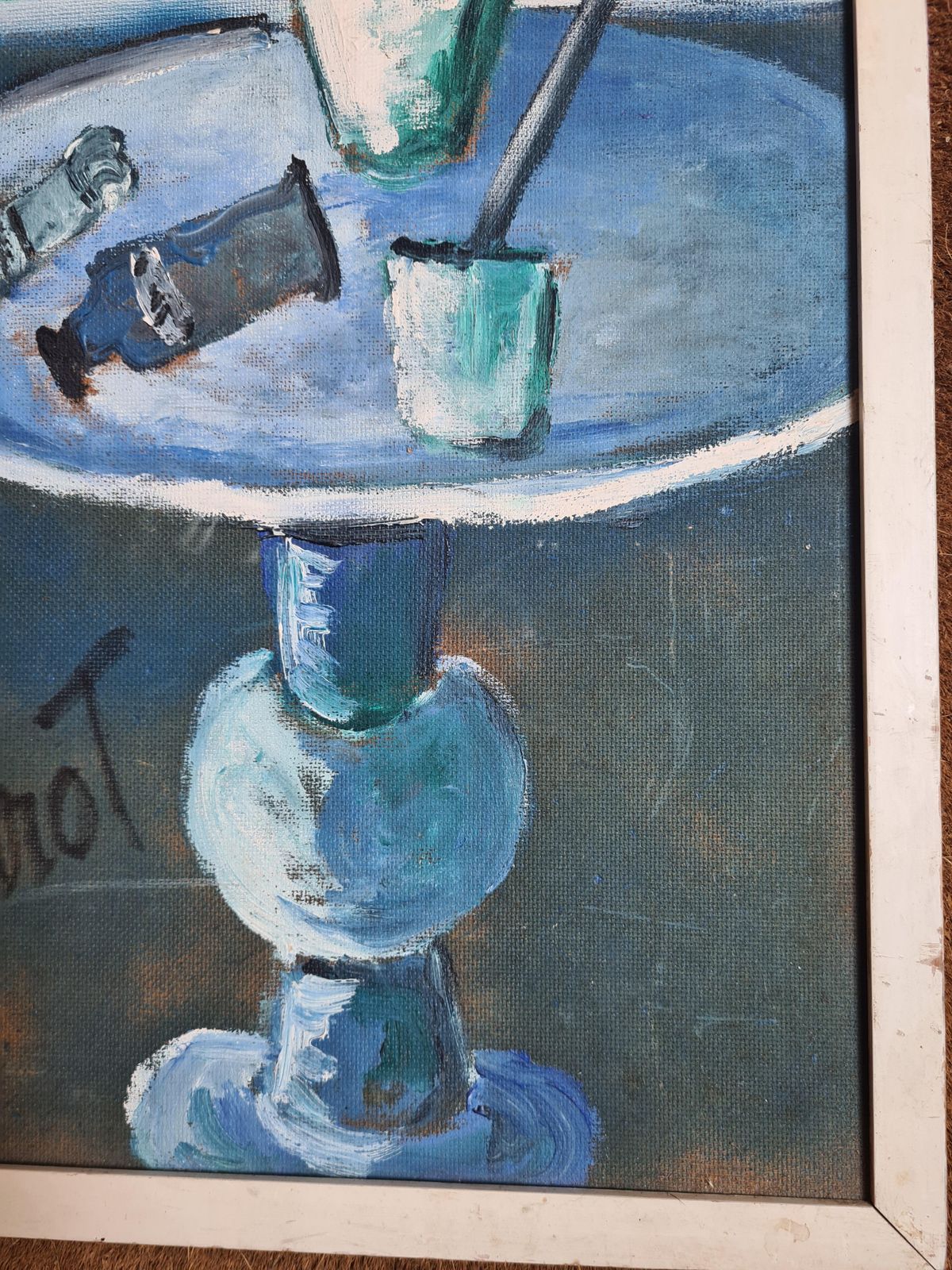 1560.0 Mid Century Modern, The Artists Atelier, Symphony In Blue By Maurice Ferdinand Perrot From The 1960s photo