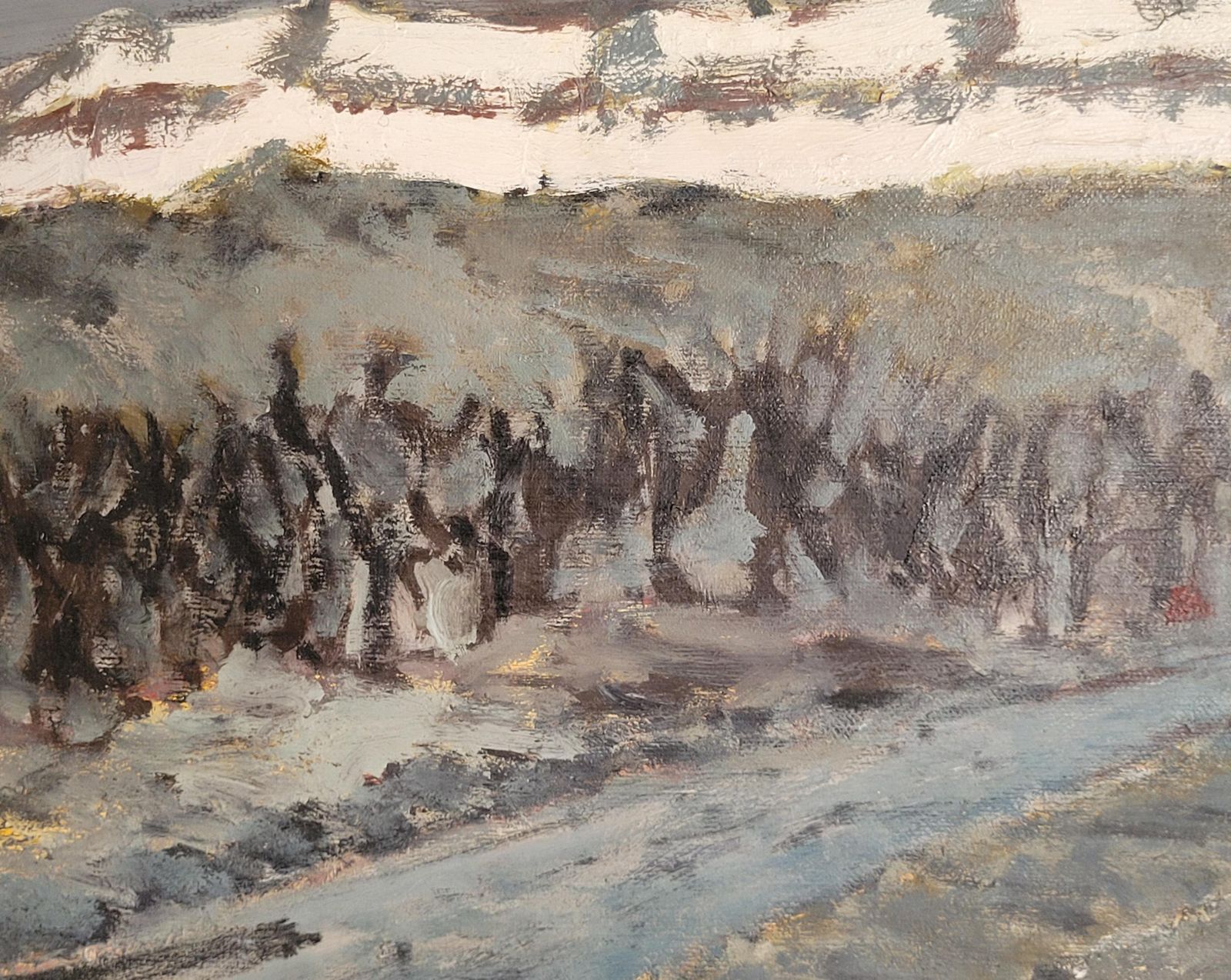 French Mountain Landscape Oil On Canvas. St Victoire At Twilight.. photo for sale
