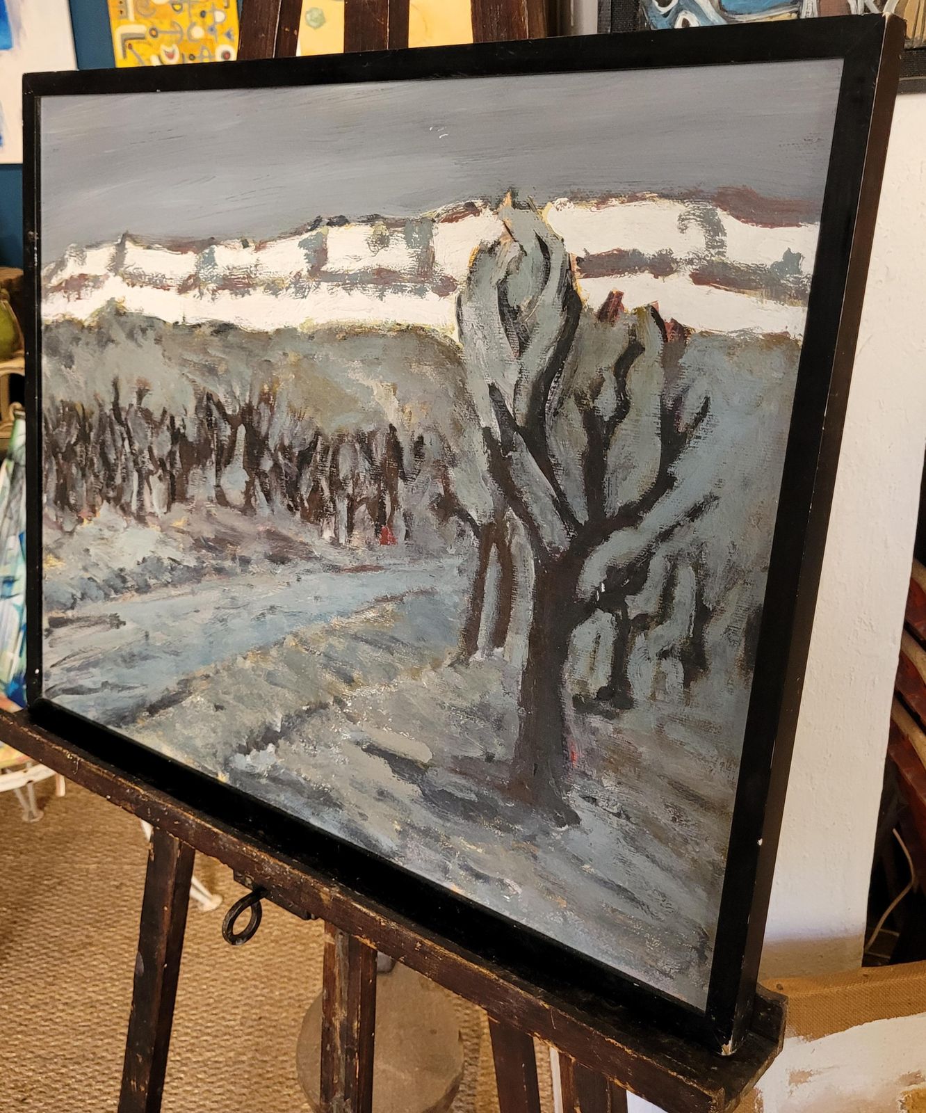 photo for sale French Mountain Landscape Oil On Canvas. St Victoire At Twilight..